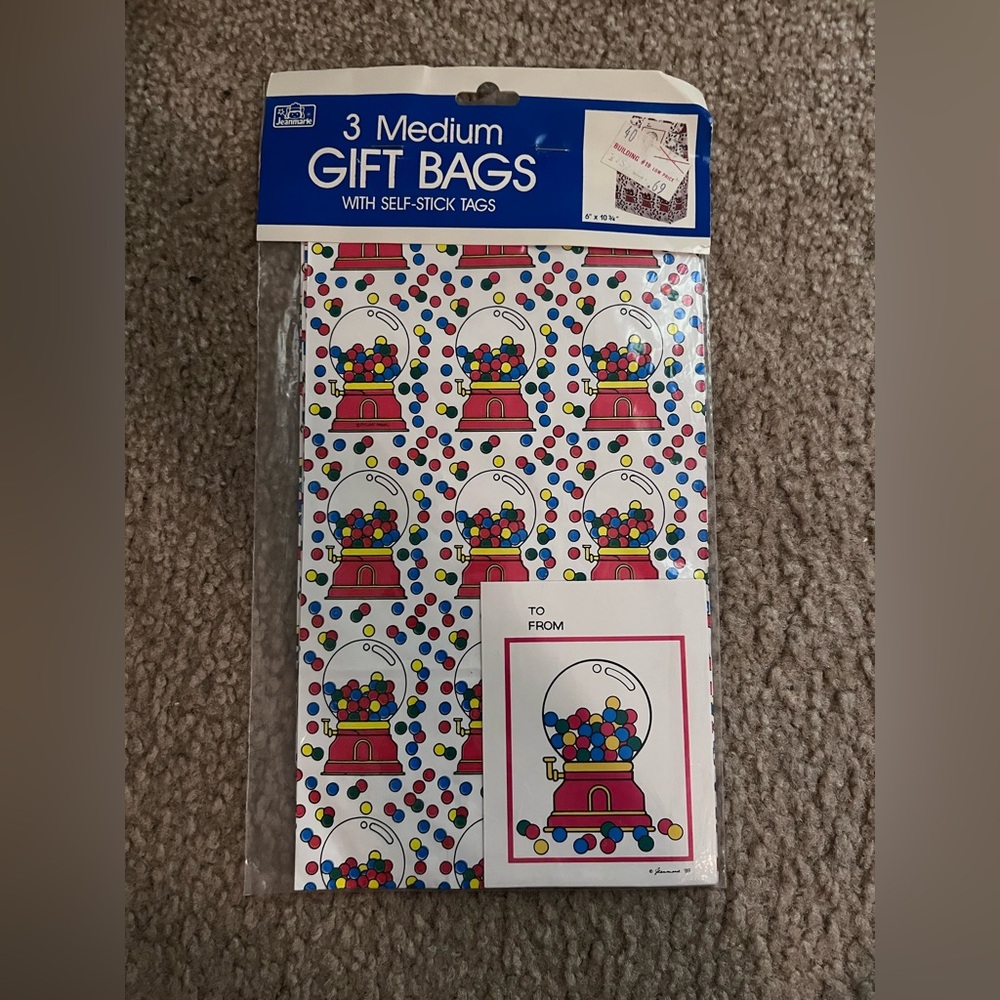 Colorful Gumball Machine Gift Bags 1989